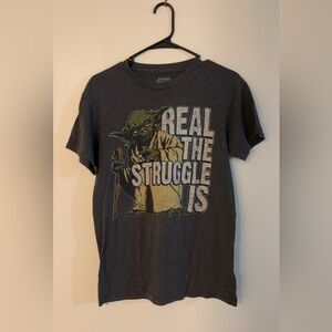 Star Wars Dark Gray Yoda Tee - Real The Struggle Is